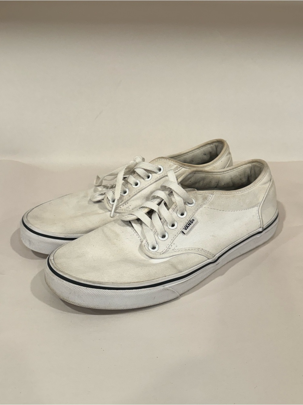 VANS White Atwood‎ Skate Shoes Men's US Size 9 Clean Good Condition Washable